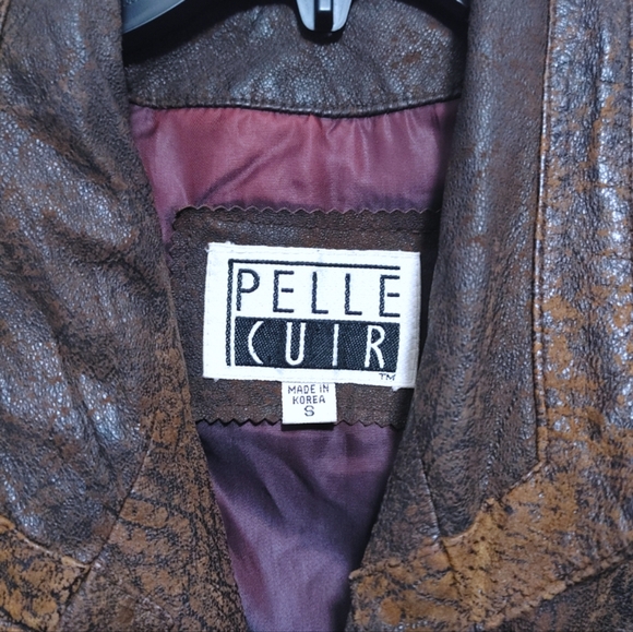 Vintage Pelle Cuir Brown Leather Bomber Aviator Zip Up Jacket Women Size Small S - Picture 7 of 11